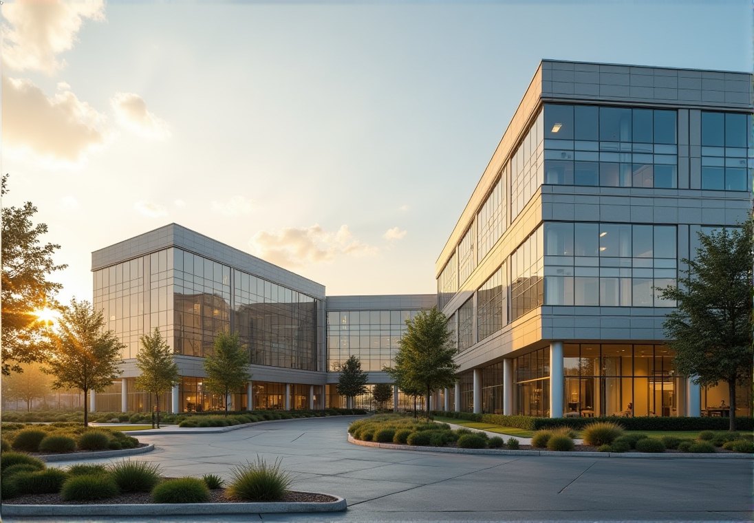 Modern multi-building commercial business campus